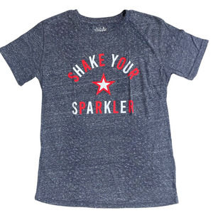 Royce Ladies Small Americana Tee "Shake Your Sparkler", Navy Blue, Short Sleeve